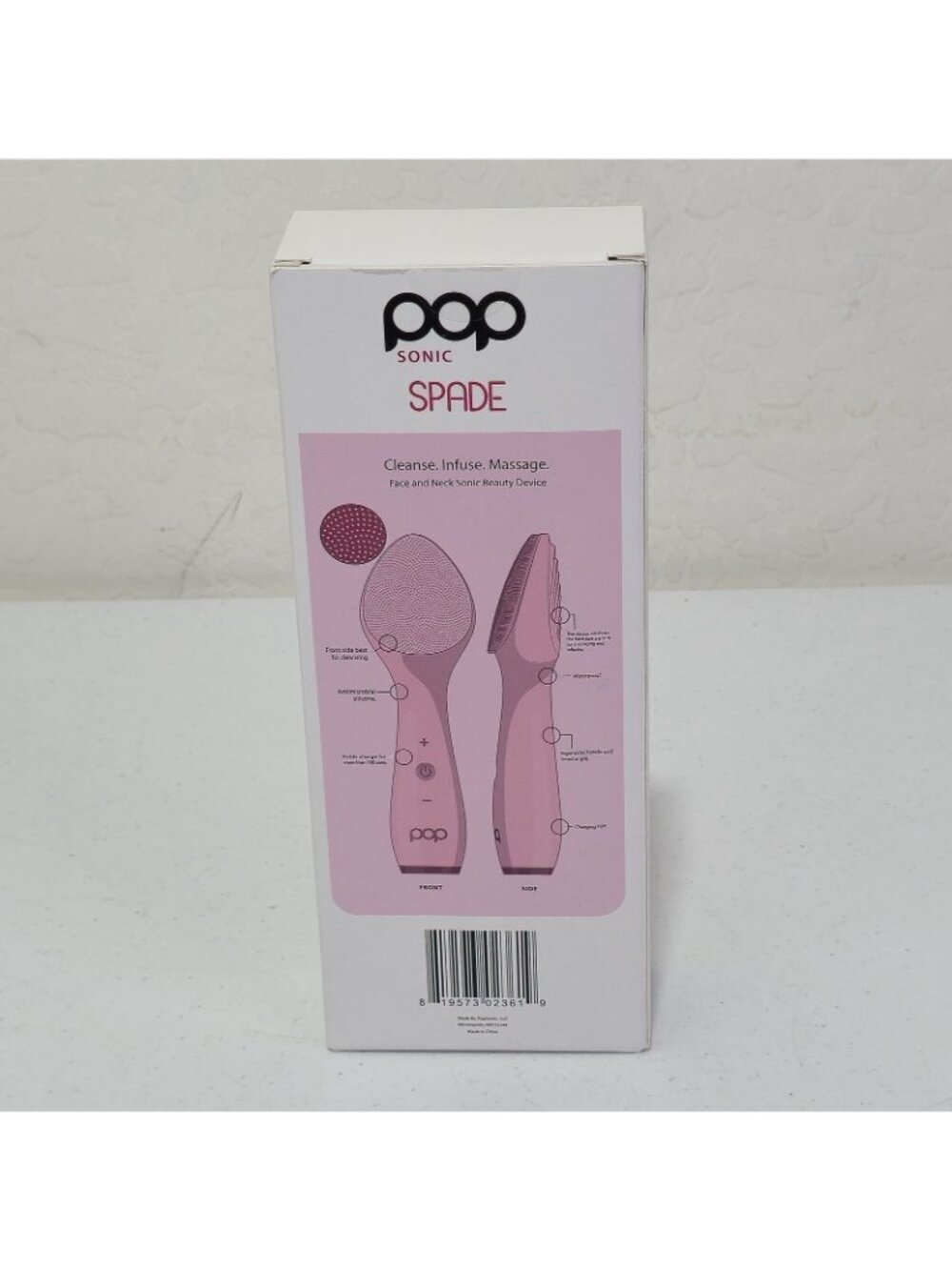 Pop Sonic Spade Face & Neck Sonic Beauty Device (NEW) Floral Design